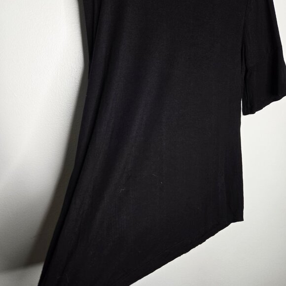 LC Lauren Conrad Black Soft Stretchy Keyhole Blouse L - Picture 3 of 8